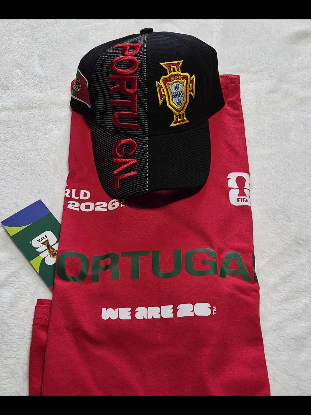 NWT 2026 FIFA LICENSED WORLD CUP PORTUGAL SHIRT & HAT SET